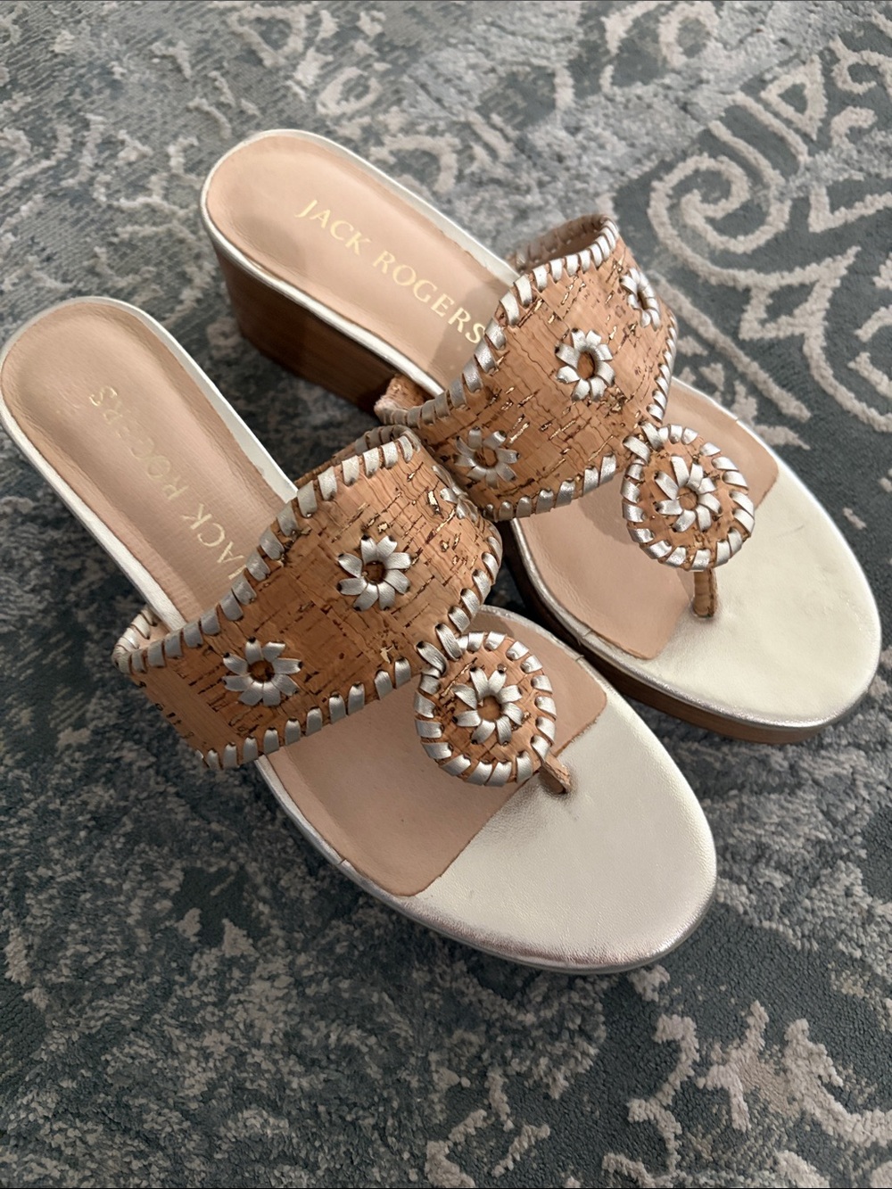 Jack Rogers Jacks Stacked Mid Wedge Sandal Size 8